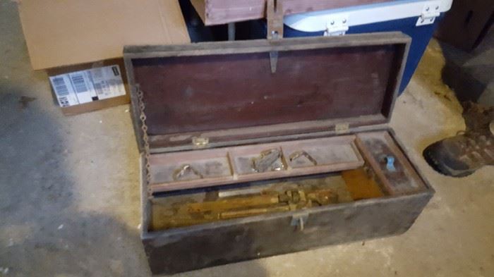 Vintage wood tool box