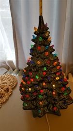 19" tall Ceramic lighted Christmas  tree