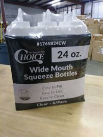 6 pack of Wide Mouth Squeeze bottles24oz.
