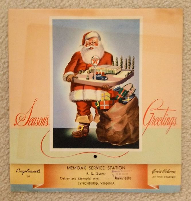 Lynchburg 1944 Advertising Calendar - Memoak Service Station