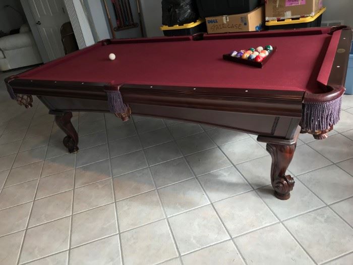 OLHAUSEN BILLIARD TABLE WITH CUE AND BALL SET