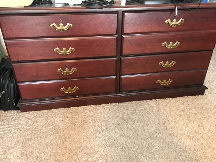 MAHOGANY LOCKING FILE DRAWER CABINETS -BY INDIANA DESK