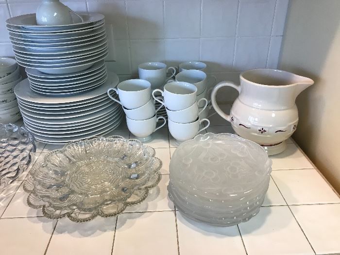 One of several sets of dinnerware - including Pfaltzgraph pieces.  