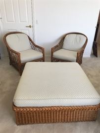 BIELECH, N.Y. RATTAN - THESE PIECES &  2 MORE MATCHING CHAIRS