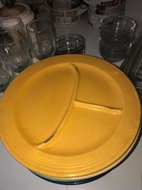 Fiesta ware divided plates