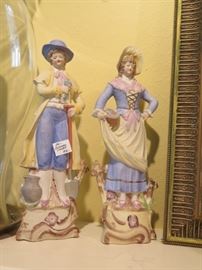 pair German statues, large