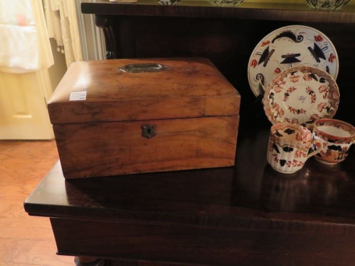 victorian sewing box & mason china