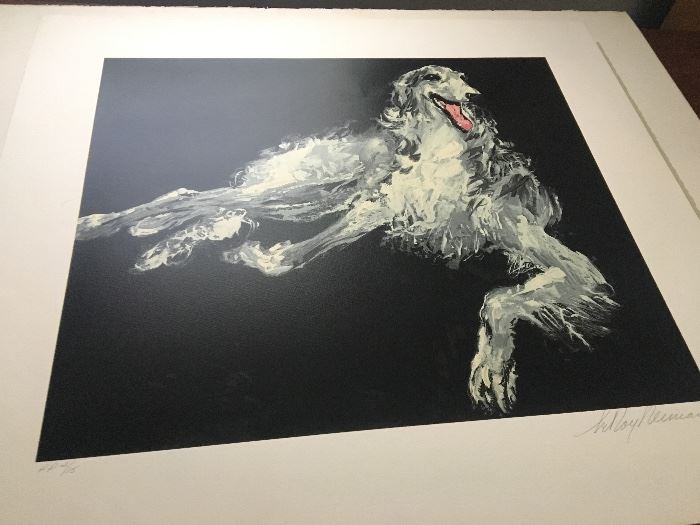 Signed and numbered Leroy Neiman Borzoi Hound 