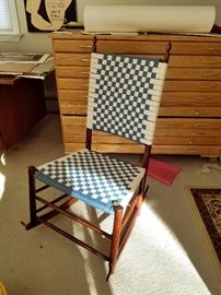 No 3 seeing rocker Mt Lebanon NY Robert Wagon c 1870-80 rewoven seat by our client  