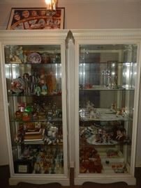 Curio cabinets - the left one contains a portion of the Wizard of Oz collection.