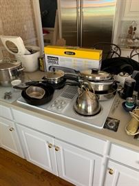 Griddles, pots and pans, mixers and kitchenalia.