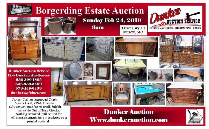 Borgerding Estate auction ad Dutzow