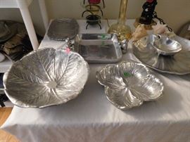 wilton armetale serving  pieces  and also  fitz and  flloyd