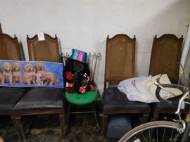 set  of cane  back  chairs  (need  tlc)