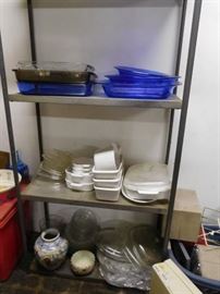 corningware  and  blue  pyrex casseroles