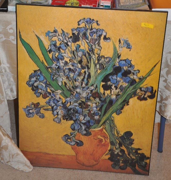 Irises Vase Flower, Vincent Van Gogh reproduction, giclee canvas 