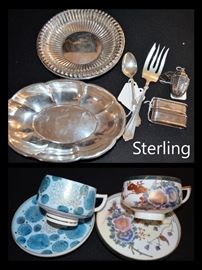 Sterling and satsuma porcelain
