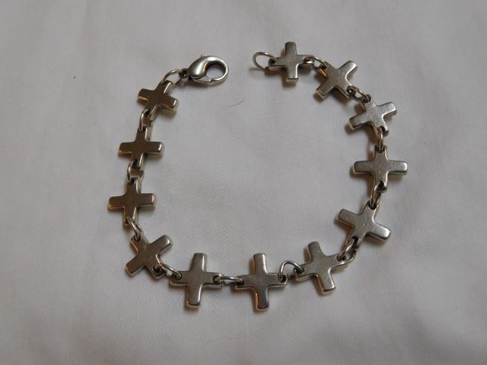Sterling Cross Bracelet