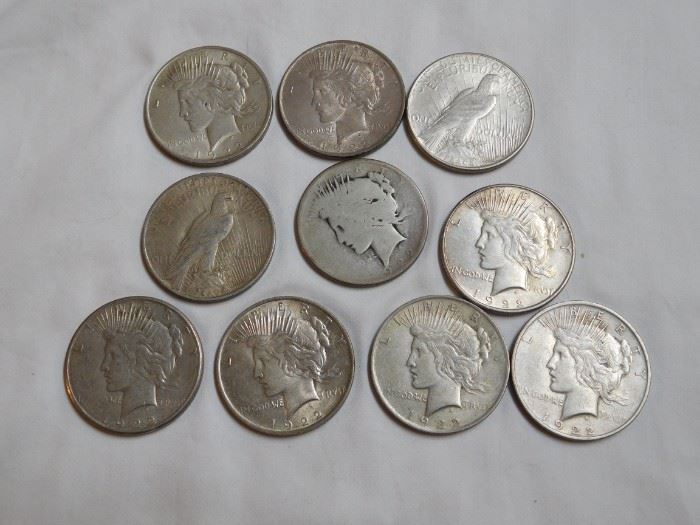 10 - 1922 Piece Silver Dollars