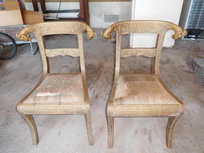 Brass Rams Head Chairs