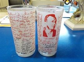 2 collector glasses Oklahoma Big 8 1967 Orange bow ...