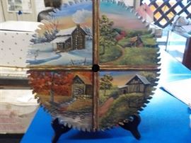 10 painted saw blade with stand