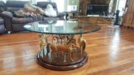 Beautiful Vintage Carousel Coffee Table.   Spins on base!