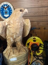 Oversized carved wooden eagle 