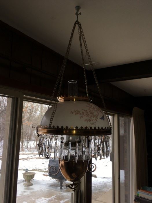 Converted Gas Lamp Hanging Light