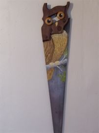 Owl painted saw