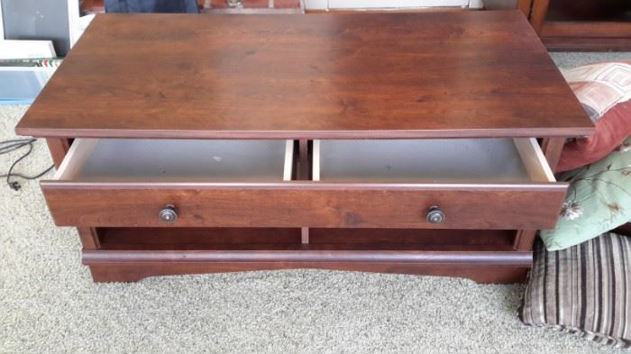 Coffee table with drawer.