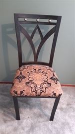 Art Deco style metal chair w/upholstered seat.