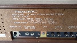 Vintage Realistic Modulaire 8 track Record System.