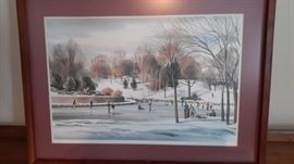 Framed, numbered and signed print by J.R. Hamil, local KC artist.