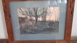 Framed print by J.R. Hamil, local KC artist.