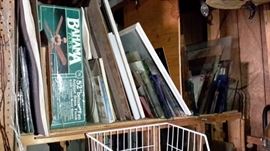 HUGE supply of stained glass materials! Completed stained glass artwork as well.