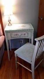 Cute hand painted small desk with matching chair.