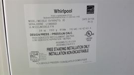 Whirlpool upright freezer, nice and clean!