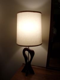 Beautiful hand made MCM wood lamps. (2)