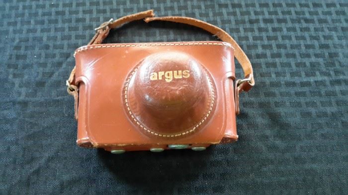 Vintage Argus camera in leather cover
