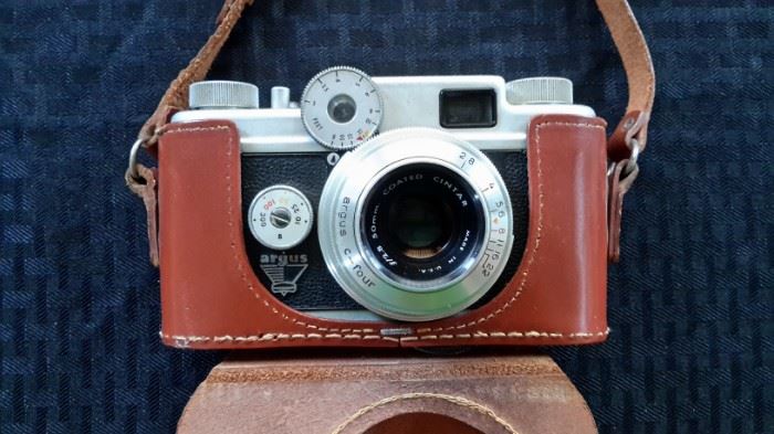 Vintage Argus camera in leather cover