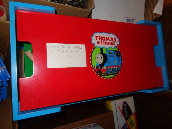 Thomas the Train & Friends Toy Box with full Train Set , Buildings and Extra Train Cars