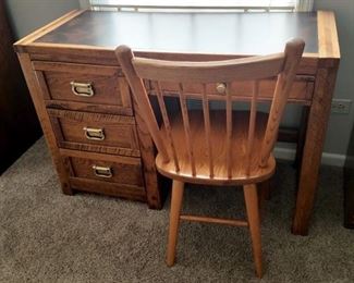 Young-Henke desk with leather inlay