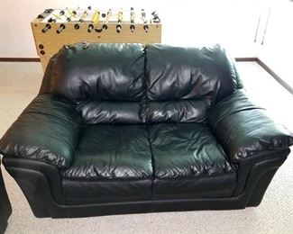 Black leather loveseat