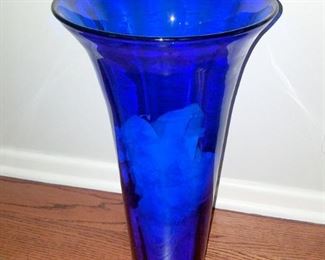 Cobalt floor vase