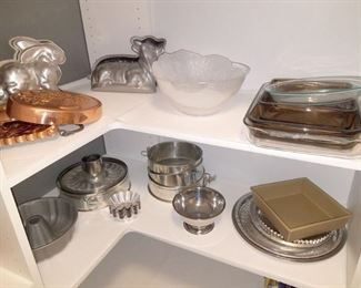 Bakeware. Cast aluminum lamb cake mold and more