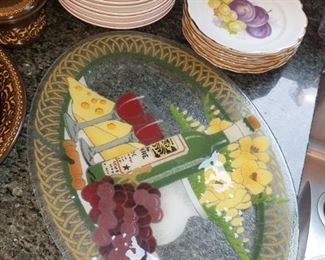 Peggy Karr art glass (wine and cheese)