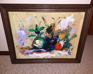 Retro abstact original still life painting