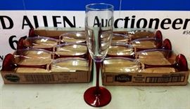 Red Stem Champagne Glasses