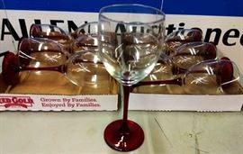 Red Stem Red Wine Glasses